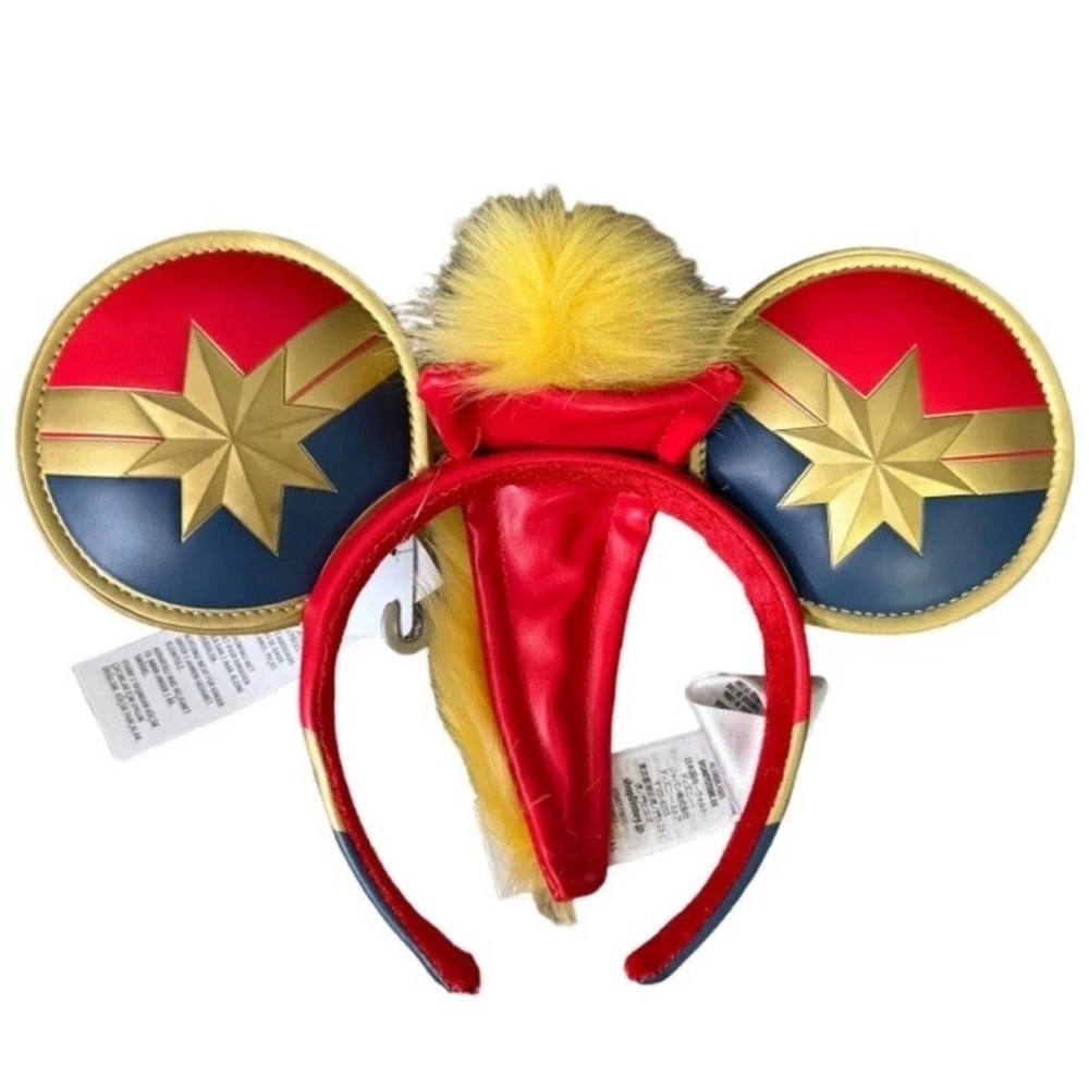 Disney Ears Headband Captain Marvel Kids Costume Ears Red, Blue, Gold New Tags - Picture 2 of 8